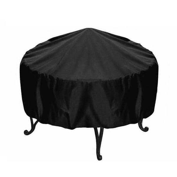Waterproof Cover for Round Fire Pit, 210D Oxford Fabric, Black 85*40cm