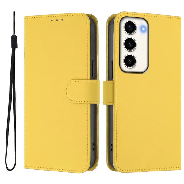 Fodral i läderkänsla för Samsung Galaxy S23 5G (citrongul)