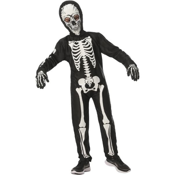 Selvlysende skeletkostume til drenge, Halloween-kostume til børn, størrelse S S