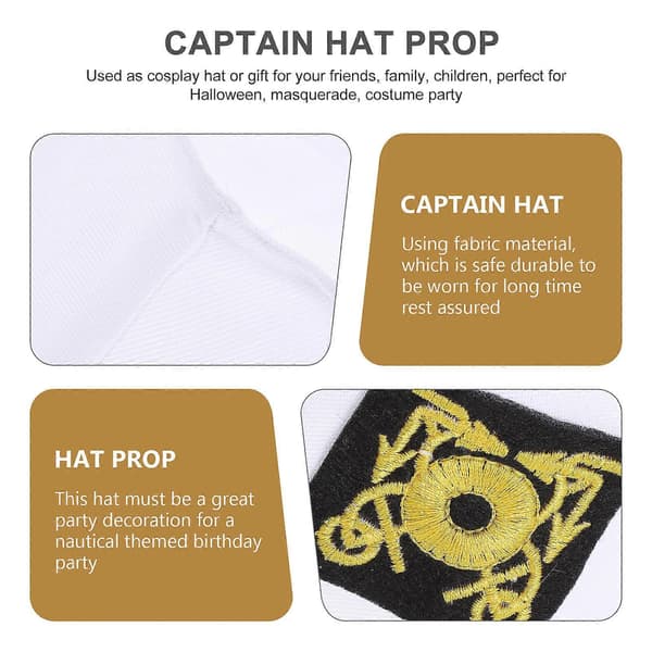 Hatt för Cosplay Party Dekoration i Vit Tyg för Halloween Rollspel 1-pack