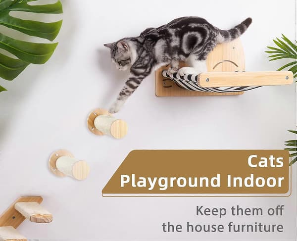 Wall-mounted sisal cat ramp, cat scratching post, vertical climbing path for cat claws and higher climbing