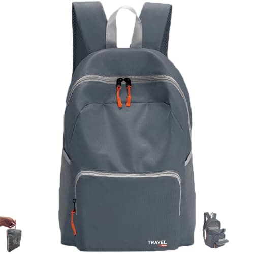 20L Packbar Ryggsäck, Vikbar Ryggsäck för Utomhusresor och Camping, Grå | Vattenavvisande Yta