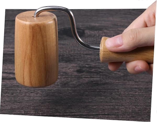Wooden Rolling Pin with One Handle for Dough Baking, Lightweight Smooth Function for Pastries, Pizza, Cookies