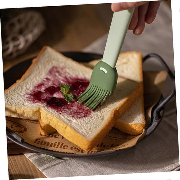 2 stk silikonpensler Varmebestandige Avtakbare for BBQ Baking Grilling Matlaging Grønn
