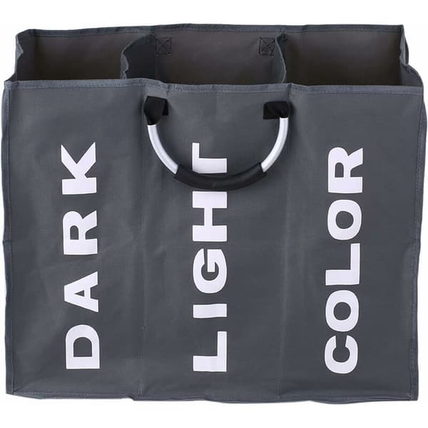 Laundry basket with compartments - Large foldable compartments - Storage bag for dirty clothes - with Aluminum handles