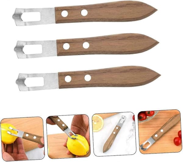 Rustfritt stål ostjern med multifunksjonell sitronzester og sikker fruktskreller