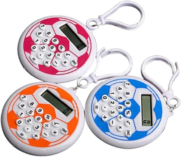 Black Mini Portable Calculator Pocket Basic Powered Calculator Cute Football Style Calculator