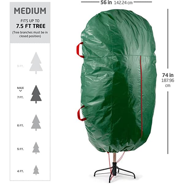 Vertical Christmas Tree Storage Bag - Artificial Tree Protection up to 7.5ft Tall Durable Oxford Wat