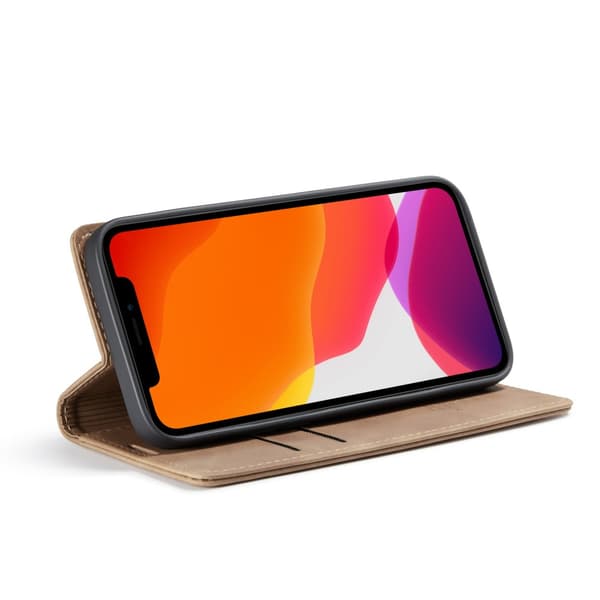 CaseMe Slim lompakkokotelo iPhone 12/12 Pro ruskea