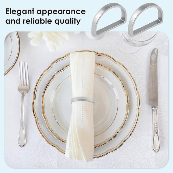 Sølv Servietring Elegante Sølv Servietringe Dekor Metal Servietringe til Borddekoration Valentinsdag