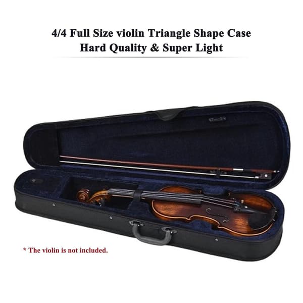 Lightweight Black and Blue Violin Case with Handle and Accessory Pocket