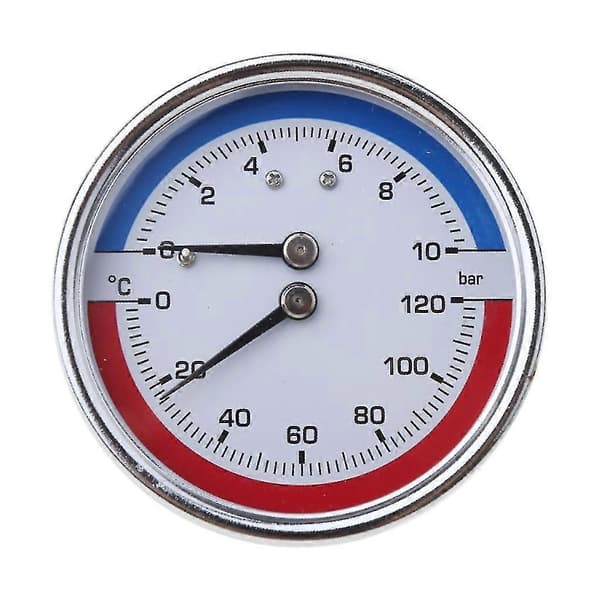 Thermo-manometer Boiler Temperature & Pressure Gauge 0-120 0-10 Bar Connection