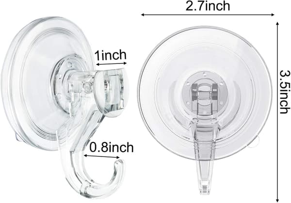 Suction Cups, 4-Pack Heavy Duty Push and Lock Vacuum Multifunctional Suction Hooks Heavy Duty Max Hold 3KG