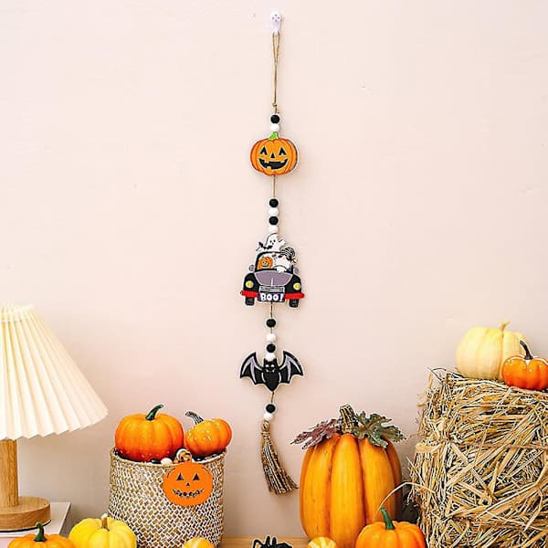 Halloween-dekorasjoner - Hengende ornamenter, treperler, edderkopp, spøkelseshus