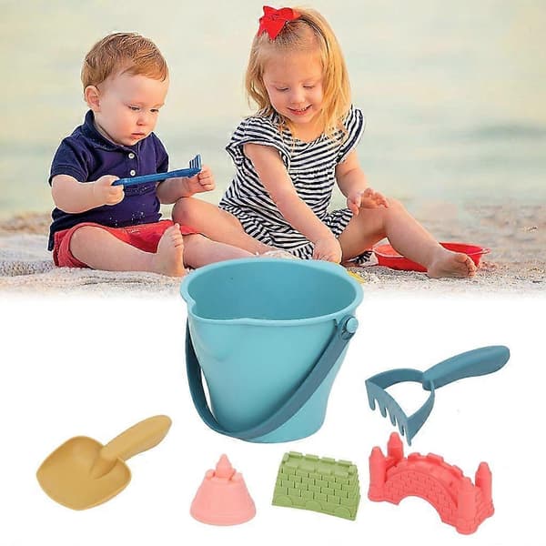 Barn Sandslott Form Leksak - DIY Sommar Kust Utomhus Sandleksak Blå hink Blue bucket