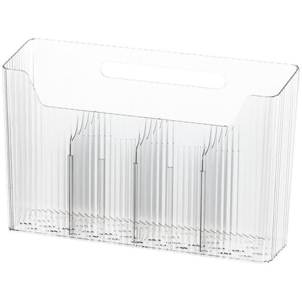 Self-Adhesive Wall-Mounted Storage Boxes for Kitchen Cabinet Doors - Kitchen Organizer for Small Items (Transparent)