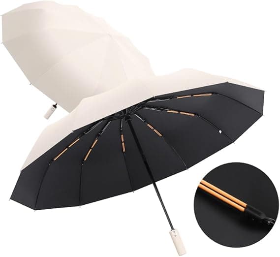 Folding Umbrella Compact Windproof Travel Umbrella Automatic 24 Ribs Anti-UV Waterproof Sun Umbrella