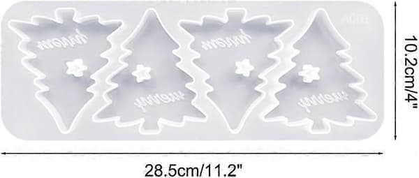 Silikonformsett til jul med tre- og stjernedesign for sjokolade, kake, såpe, voksarbeid