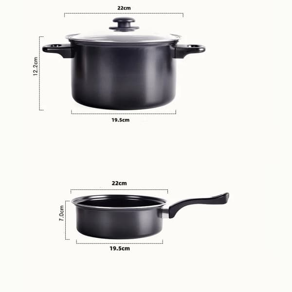 13-piece Nonstick Cookware Set with Nylon Utensils Svart black