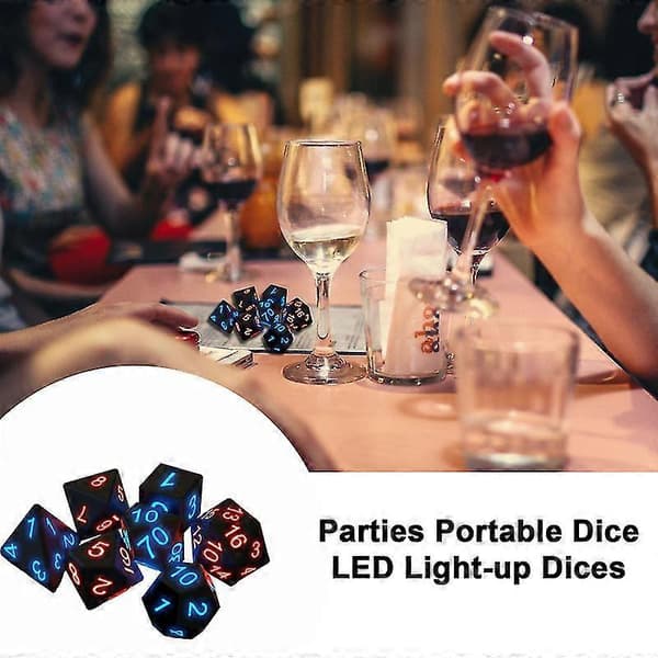 Set Club Luminous Dice Electronic Various Shapes 10 Seconds Light Lasting Wireless Battery Powered Party Bar LED Dice with Storage Box