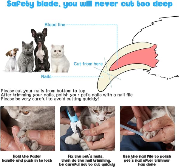 Pet Nail Clippers with Sharp Blades for Safety Guard, Professional Grooming Products