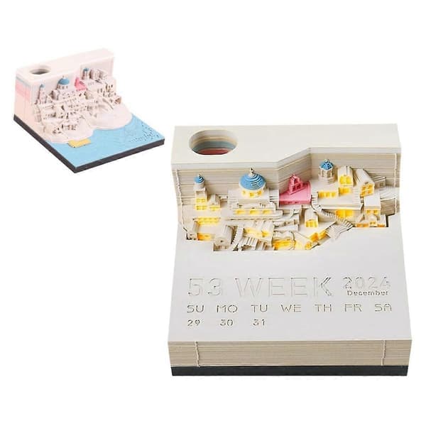 Tidstycke Kalender - 2024 Bordkalender med LED-lys - 3D-kalender