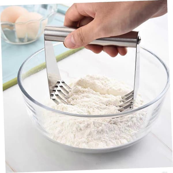 2 stk bakeredskaper i rustfritt stål og deigblander for baking med ergonomisk komfortabelt håndtak