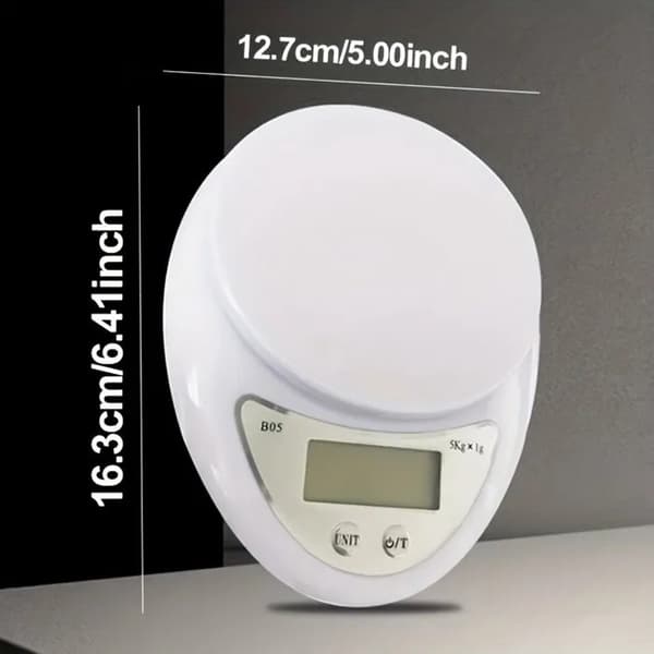 Portable Digital Kitchen Scale, 5kg/1g, Small, Home Use, Conversion