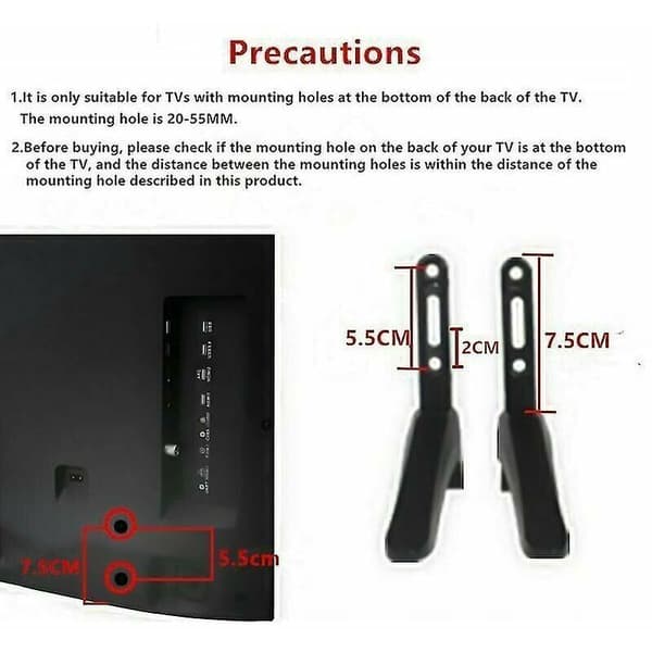 2 stk Universal TV-stativ Basefeste for 32-65 tommer Samsung Vizio