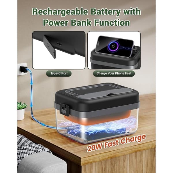 Sähkölämmitteinen eväsrasia 1 litran säiliöllä ja 16 000 mAh akulla