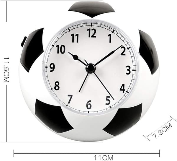 (Red) Creative Children's Alarm Clock Student Simple Football Clock