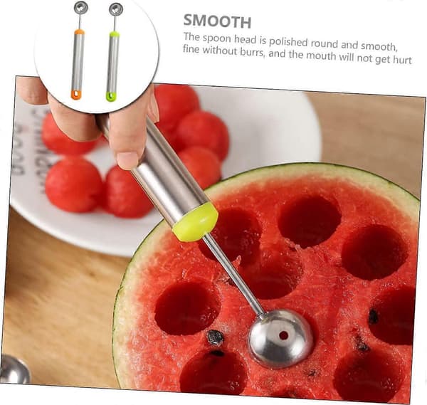 2 stk. melonkugleske i rustfrit stål til nem frugtkugling af desserter køkkenredskaber