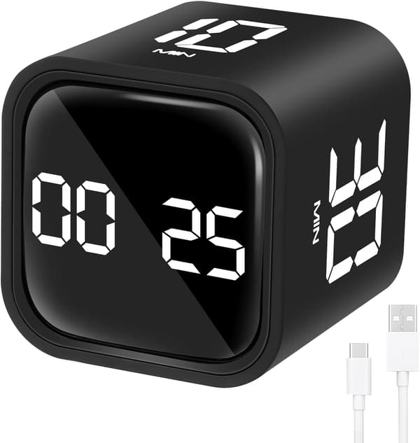 Pomodoro Timer Digital Kubetimer Køkkentimer Køkkentimer Tidsstyring Bruges på kontor, studie, børn, madlavning, træning