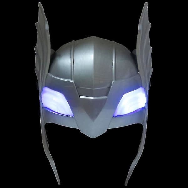 LED-ljus avslöjar ljud Thor Hammare Mask Barnleksaker Rörlig Docka F