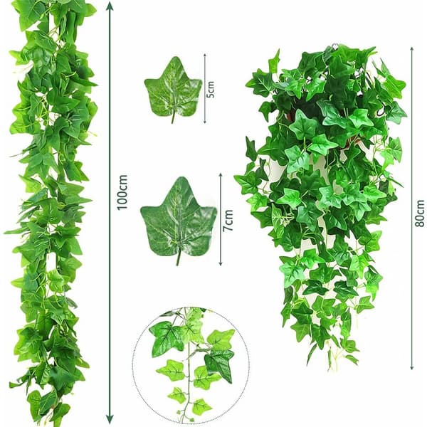 2 kunstige vedbendplanter balkon bryllup væg hjem have dekoration