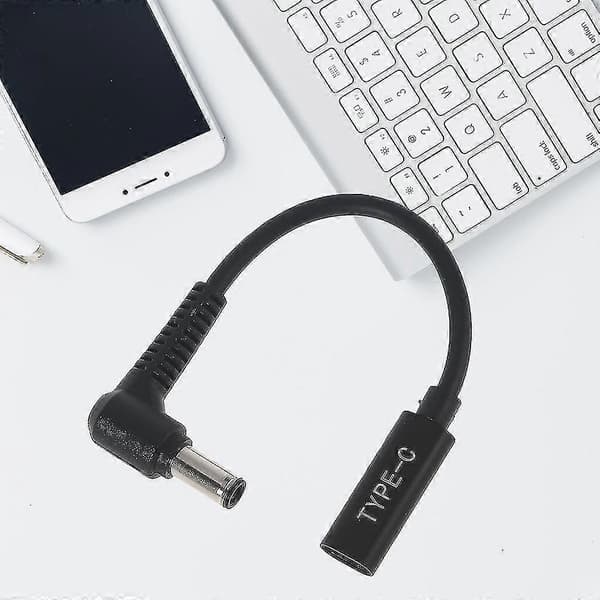 Typ C Hunn Til DC 6.0x0.6mm Strømforlengelseskabel For Laptop Svart