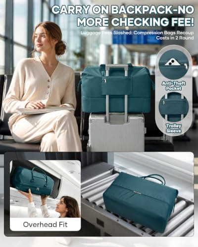 Rejsetaske Weekender Taske Dame Tote Håndbagage Tasker Med Skorum L3-Blå L3-Blue