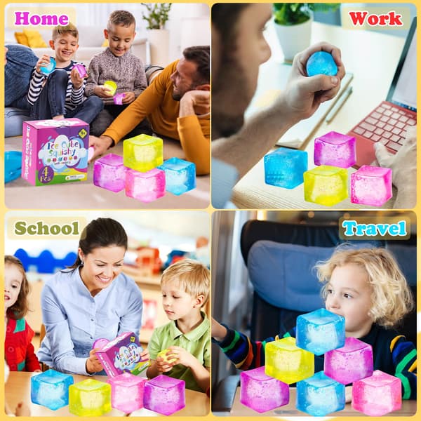 Stressterning 2\" Stressbolde Squishy Fidget-legetøj til voksne og børn, klemmelegetøj Squishies til angstlindring, langsomt stigende isterning-gave til