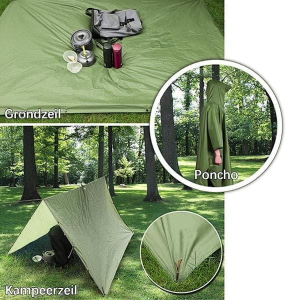Rain Poncho with Storage Bag - Waterproof Rain Poncho - Quick-Drying Cycling - Windproof - Unisex - One Size Fits All - Green