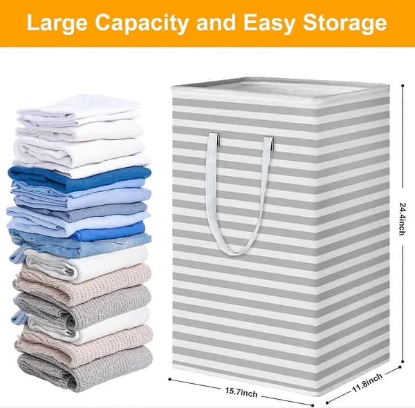 1 pc Laundry Baskets 75L, foldable laundry basket with easy-to-carry extended handles