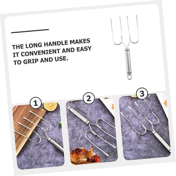 Rustfrie kalkunløftegafler med ergonomisk komfortgrep for grilling, steking og Thanksgiving