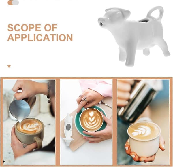 Ceramic Creamer 40ML Cute Cow Shaped Milk Jug for Coffee and Tea Durable Porcelain