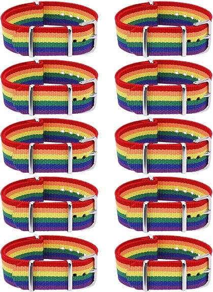 10-pak Pride Armbånd, Pride-fejring, Regnbuearmbånd, Justerbart venskabsarmbånd, Tilbehør til Pride-måneden