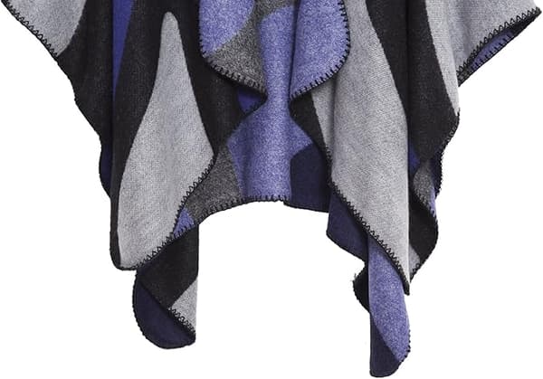 Dam Varm Öppen Fram Sjal Varma Wraps Blommigt Mönster Elegant Poncho Stickad Cape Kofta