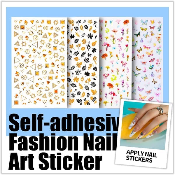 Nail Art Kit with Nail Glitter, Art Brushes and Pens for Gel Nails, Gemstones, Accessory Tools