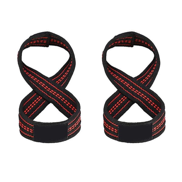 2pcs Figure 8 Weightlifting Straps Heavy Duty Lifting Straps Pull Up Wrist Support Gym - M M