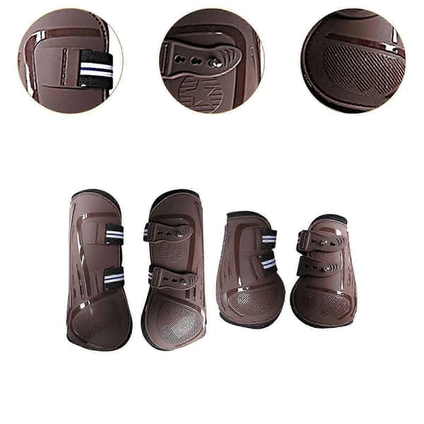 4x Hestebeskyttere Benbindere Stødabsorberende Ridebeskyttere brun XL brown XL