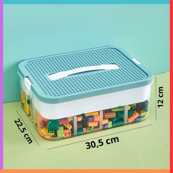 4-tier building block container, organizer with compartments, 4-level storage box_MGF