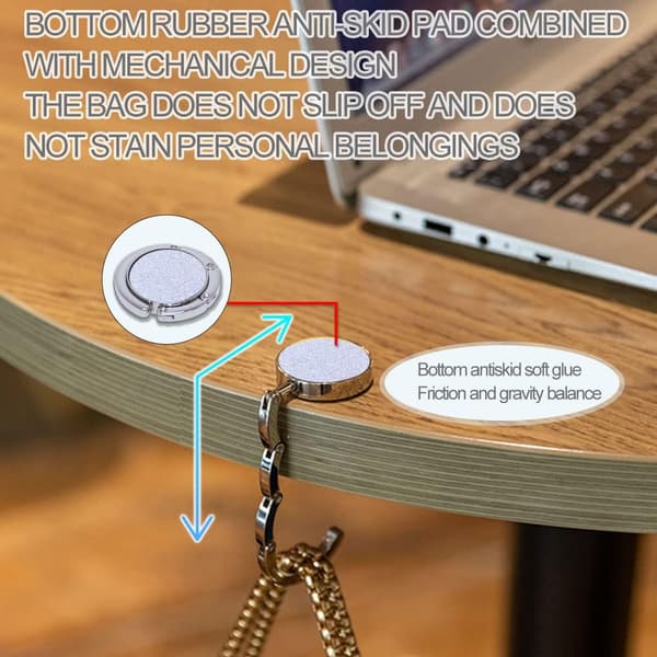 [LD]st Handbag Hooks, Non-slip Foldable Bag Holder, Round