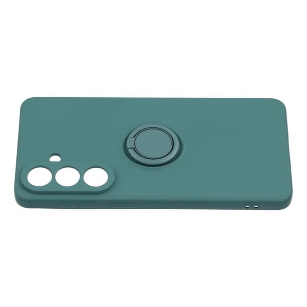 Mobilcover til Samsung Galaxy S26 Silikone med Ring Kickstand - Sortgrøn